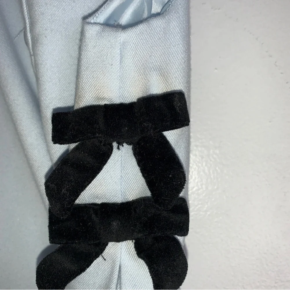 janie and jack 2t Blue Sailor Dress Black‎ Velvet Trim And Bow CPM16